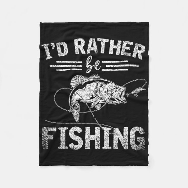Manta Polar Id Rather Be Fishing Funny Fisherman Gift Hob  (Anverso)