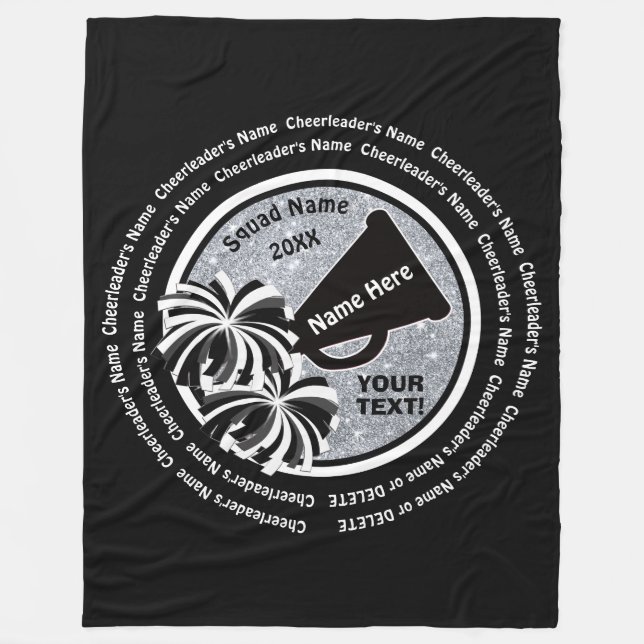 Manta Polar Ideas de regalo para animadores, negro, plata (Anverso)