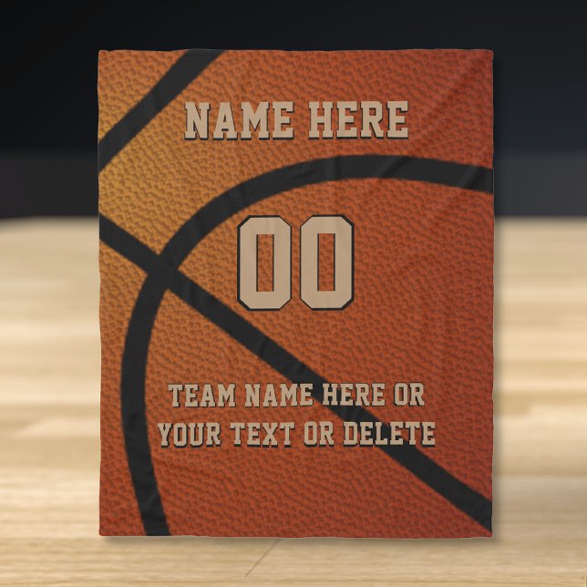 Manta Polar Ideas personalizadas de regalo para el baloncesto (Personalized Basketball Blankets. Good basketball coach gifts. Senior gifts for Basketball Players.)