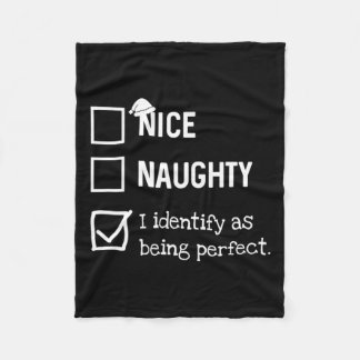 Manta Polar Identificar como Perfecto Funny Naughty Nice List
