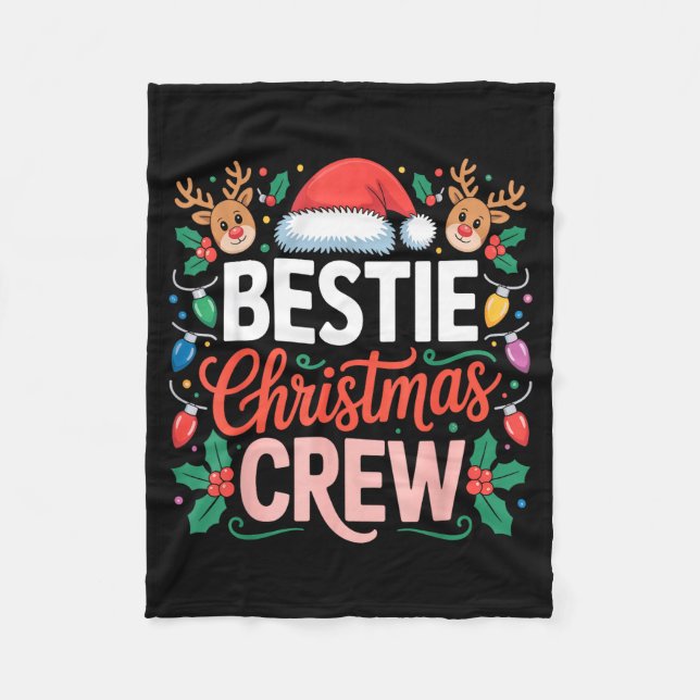 Manta Polar Ie Christmas Crew Santa Hat Holiday Art Matching F (Anverso)