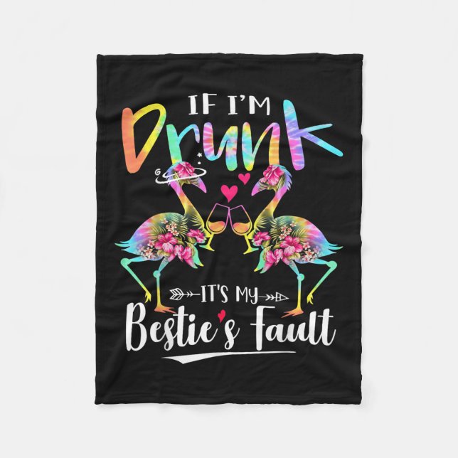 Manta Polar If I'm Drunk It's My Ie's Fault Flamingo Floral Ti (Anverso)