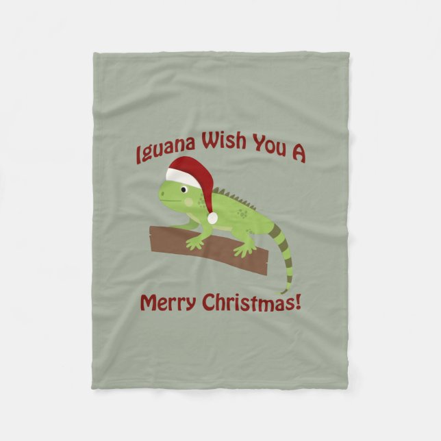 Manta Polar Iguana Te Desea Una Feliz Navidad (Anverso)