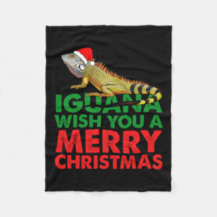 Manta Polar Iguana Te Desearía Una Feliz Navidad Divertida Igu