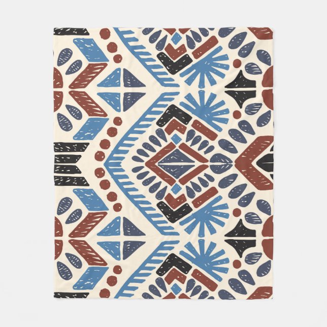 Manta Polar Ikat Aztec: Ornamento geométrico étnico. (Anverso)