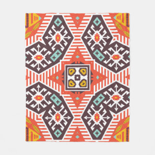 Manta Polar Ikat Aztec: Textura de rayas étnicas