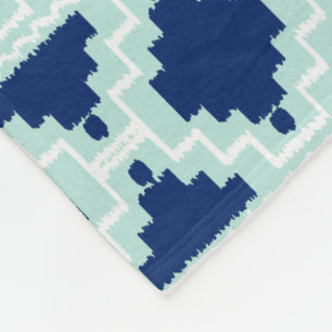 Manta Polar Ikat Aztec Tribal - Indigo y azul claro