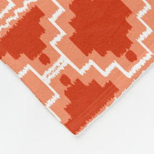 Manta Polar Ikat Azteca Tribal - Óxido, Naranja y blanco