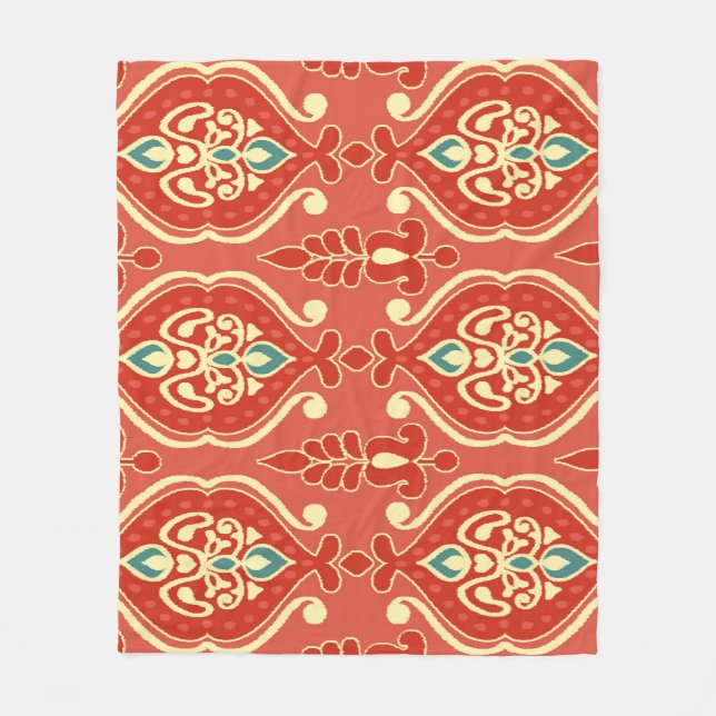 Manta Polar Ikat casero: Tejido de Boho étnico (Anverso)