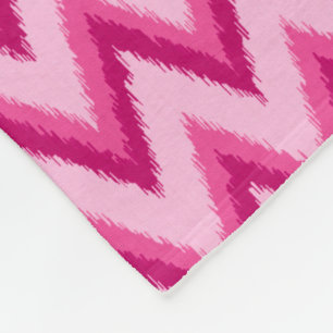 Manta Polar Ikat Chevron Stripes - Fuchsia y rosa pálido