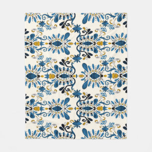 Manta Polar Ikat tie-dye, acuarela tribal