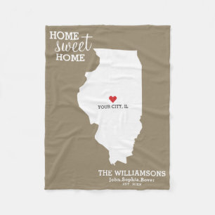 Manta Polar Illinois State Map Custom Names, City, Date, Color
