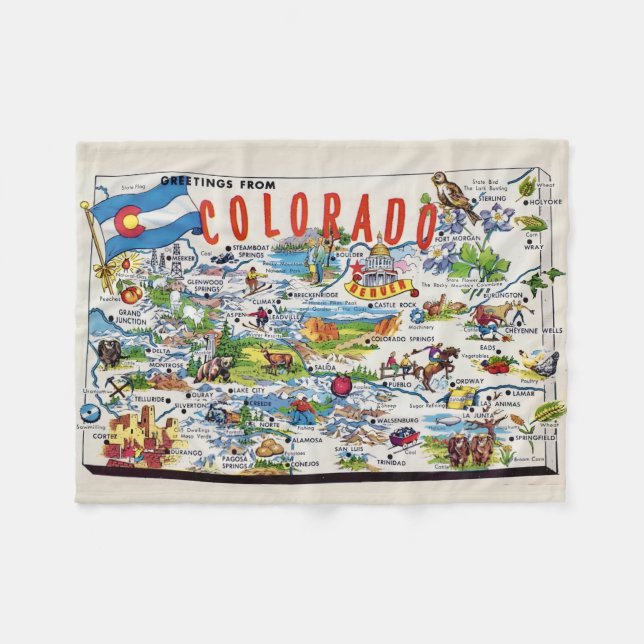 Manta Polar Illustrated Colorado Map Small  (Frente (Horizontal))