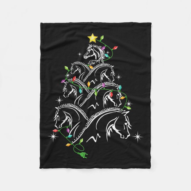 Manta Polar Iluminación del árbol navideño del caballo, Uni-ad (Anverso)