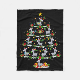 Manta Polar Iluminación Navideña Santa Burro Árbol de Navidad
