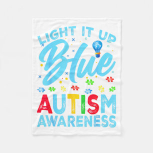 Manta Polar Ilumínalo de Azul Conciencia del Autismo Hombres M