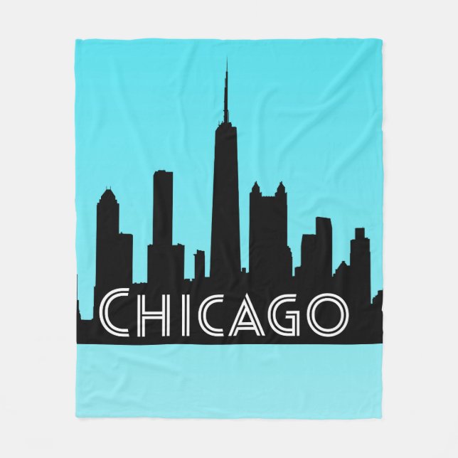 Manta Polar Ilustracion aéreo de Chicago (Anverso)