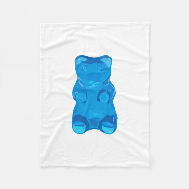 Manta Polar Ilustracion azul de Gummybear (Anverso)