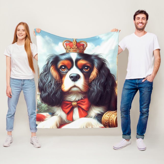 Manta Polar Ilustracion Cavalier King Charles Spaniel (In situ)