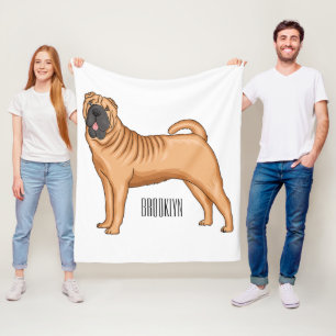 Manta Polar Ilustracion chino de personalizado de perro Shar-P
