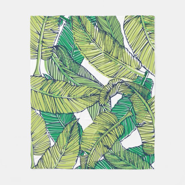 Manta Polar ilustracion/cosecha de hojas de las islas tropical (Anverso)