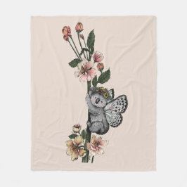 Manta Polar Ilustracion Cute Botanical Koala Beary Watercolor