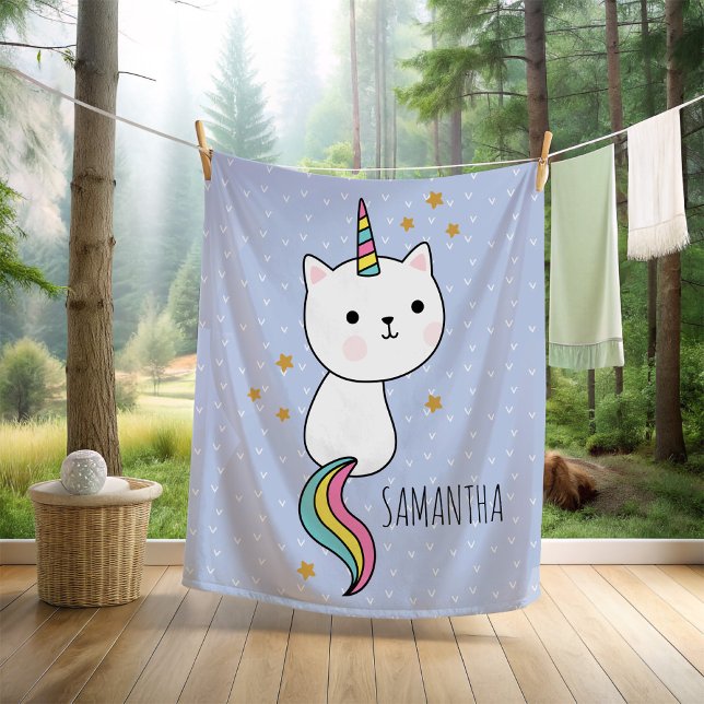 Manta Polar Ilustracion Cute Pink Kawaii Catcorn (The two cutest animals (cat and a unicorn) come together to make...you guessed it...The Caticorn! )