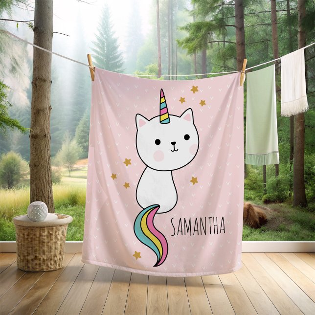 Manta Polar Ilustracion Cute Pink Kawaii Catcorn (The two cutest animals (cat and a unicorn) come together to make...you guessed it...The Caticorn! )