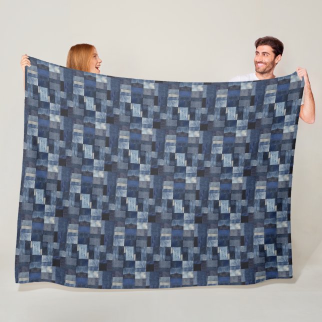 Manta Polar Ilustracion de arte de mosaico Denim Fabric No11 (In situ)