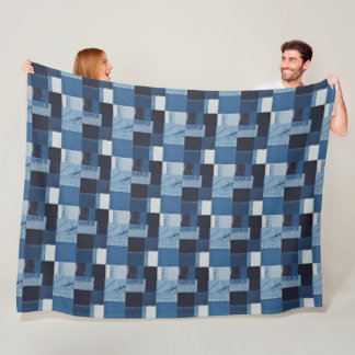 Manta Polar Ilustracion de arte de mosaico Denim Fabric No18