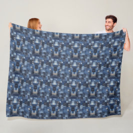 Manta Polar Ilustracion de arte de mosaico Denim Fabric No3
