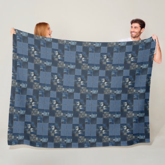 Manta Polar Ilustracion de arte de mosaico Denim Fabric No4