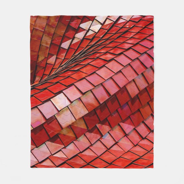 Manta Polar Ilustracion de azulejos rojos (Anverso)