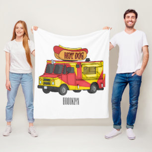 Manta Polar Ilustracion de camión de comida para perros calien
