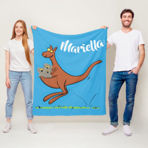 Manta Polar Ilustracion de canguro y personalizado de koalas