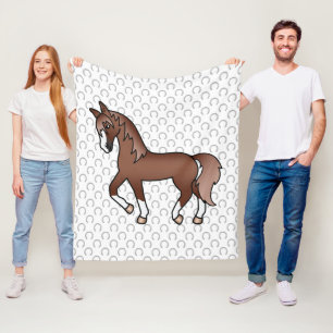 Manta Polar Ilustración de dibujos animados de caballo al trot