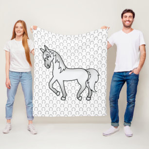 Manta Polar Ilustración de dibujos animados de caballo trotón 
