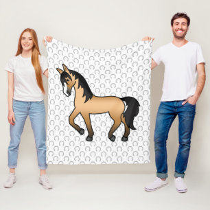 Manta Polar Ilustración de dibujos animados de caballo trotón 