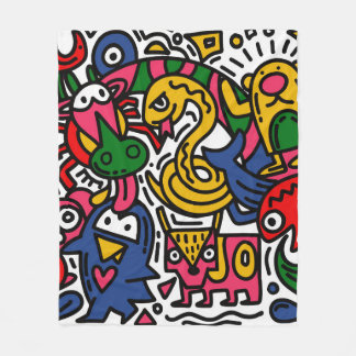 Manta Polar Ilustracion de Doodle de la cosecha de mano, perso