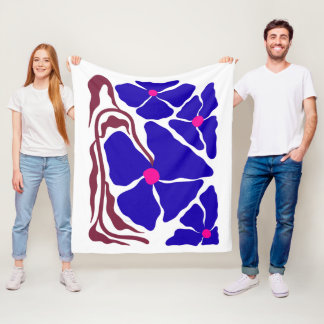 Manta Polar Ilustración de flores arte