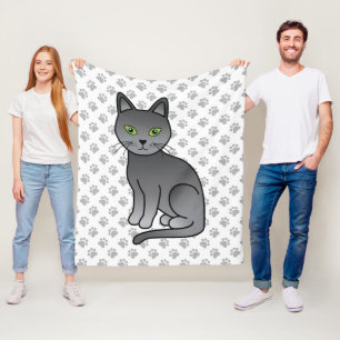 Manta Polar Ilustración de gato de dibujos animados lindo Russ