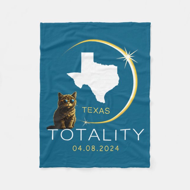 Manta Polar Ilustración de gato del eclipse solar total de Tex (Anverso)