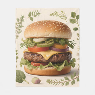 Manta Polar Ilustración de hamburguesa con queso gourmet