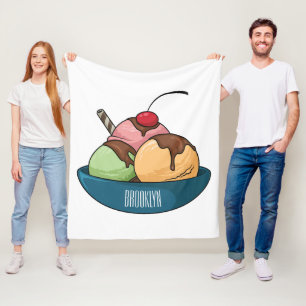 Manta Polar Ilustracion de helado personalizado