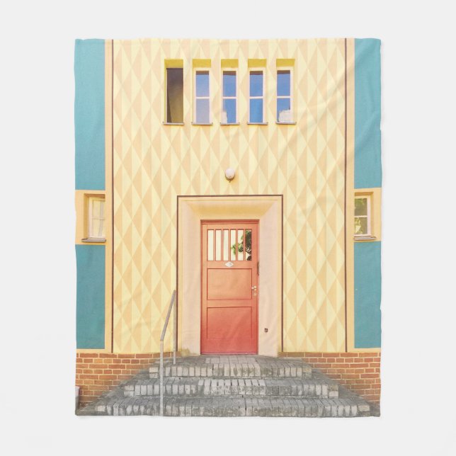 Manta Polar Ilustracion de la casa amarilla (Anverso)