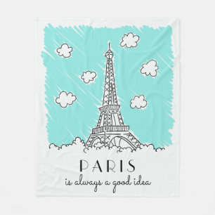 Manta Polar Ilustracion de la Torre Eiffel personalizado de te
