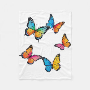Manta Polar Ilustracion de mariposa colorida