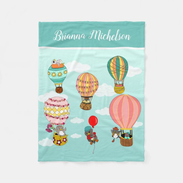 Manta Polar Ilustracion de pájaro personalizado para niños (Anverso)