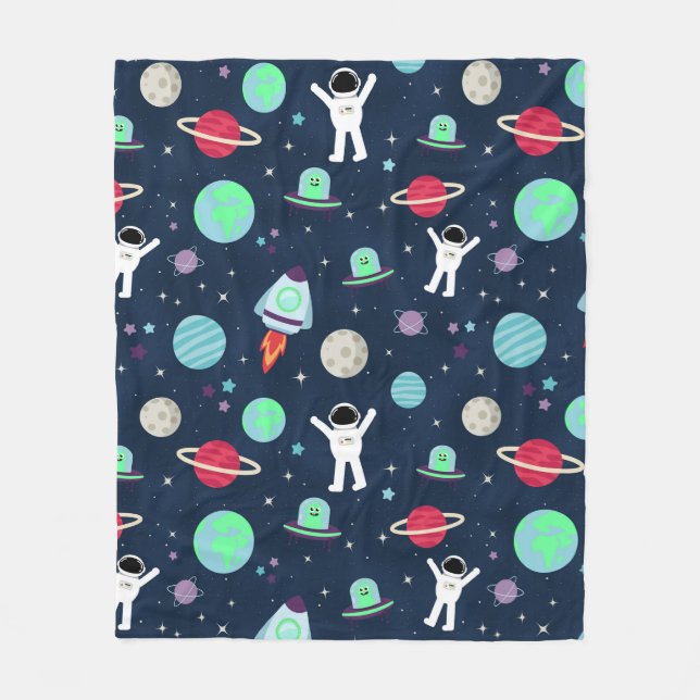 Manta Polar Ilustracion de patrón de espacio (Anverso)