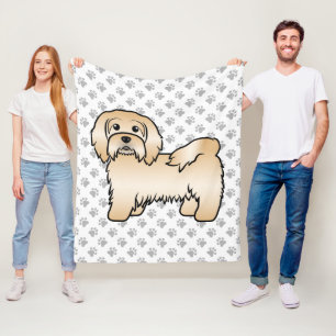 Manta Polar Ilustración de perro de dibujos animados Havanés c